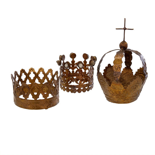Vintage mini crowns s/3 copper