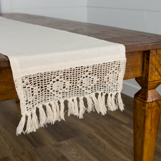 Farmhouse Boho 14x60" Table Runner NAT