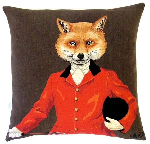 Foxhunting Fox Cushion Cover 18"