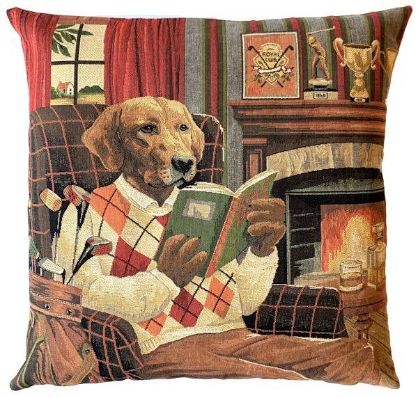 Golfdog Reading Cushion Cover 18"