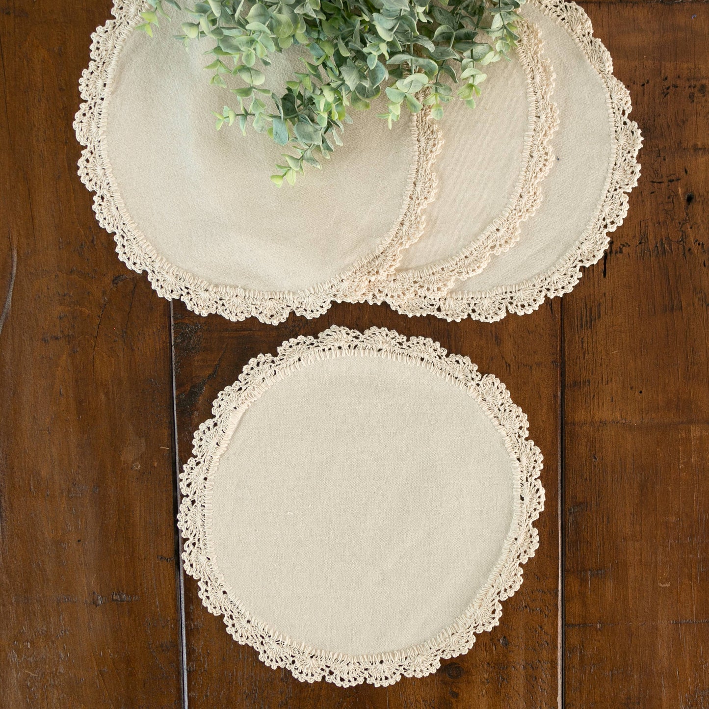 Boho Farmhouse Crochet Petal 12" Doily