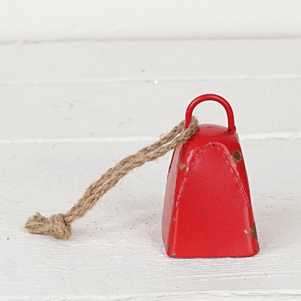 Vintage Red Cow Bell w.loop (2.25inD)