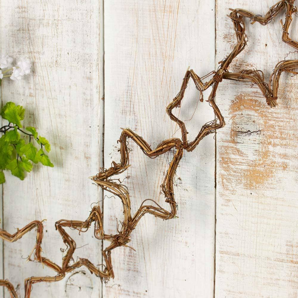 5' Natural Grapevine Stars Chain Garland