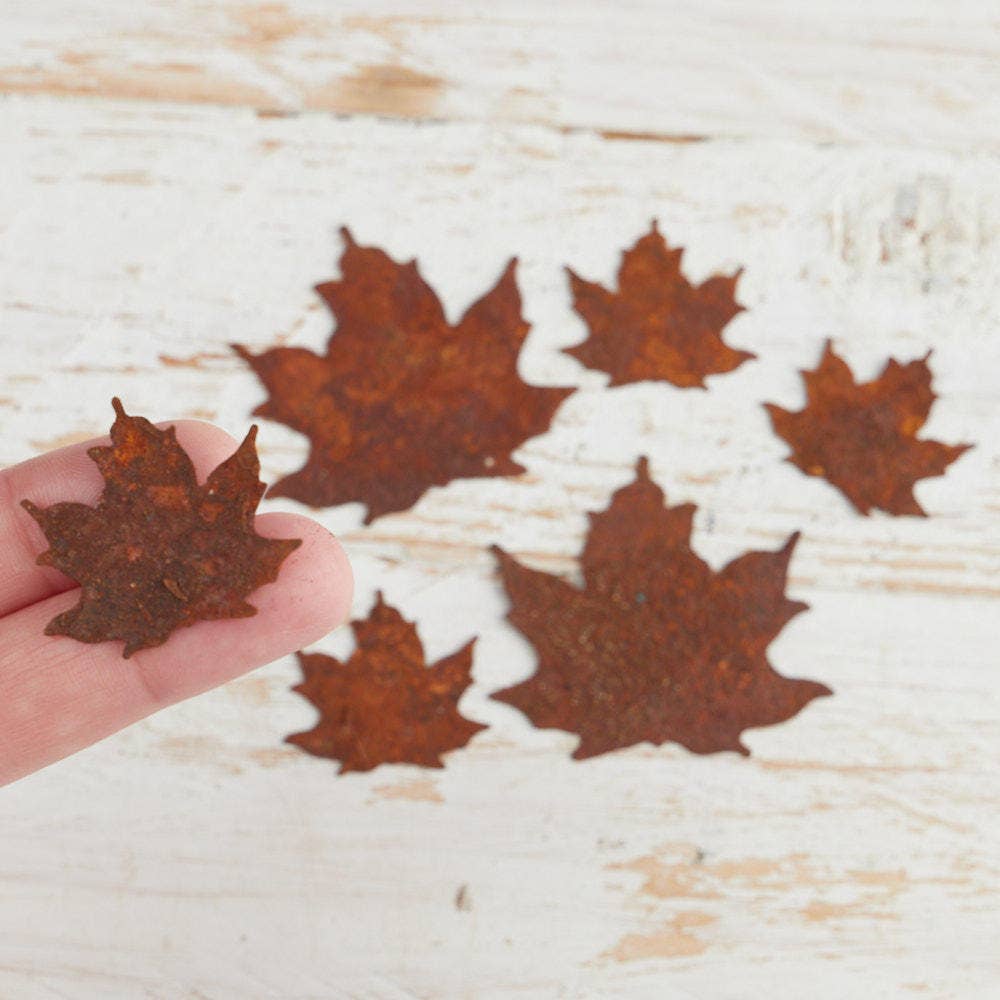 Rustic Tin Maple Leaves (pack of 6)