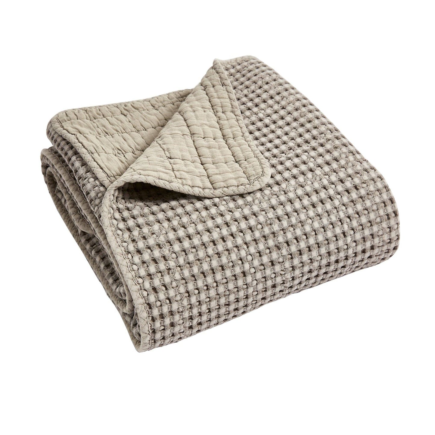 Waffle Quilted Throw Grey 50x60"