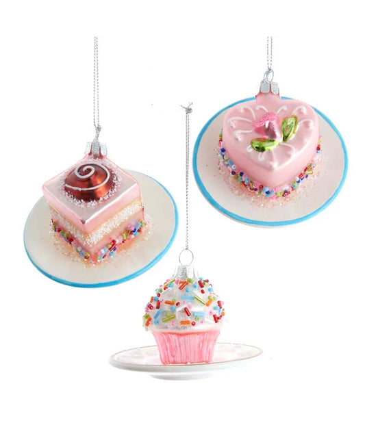 3.25" glass mini cake ornament