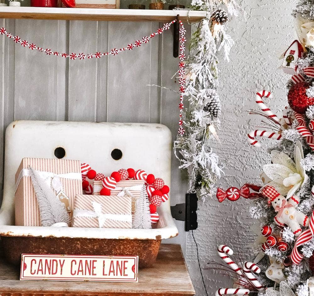 63" Peppermint Candy Christmas Garland