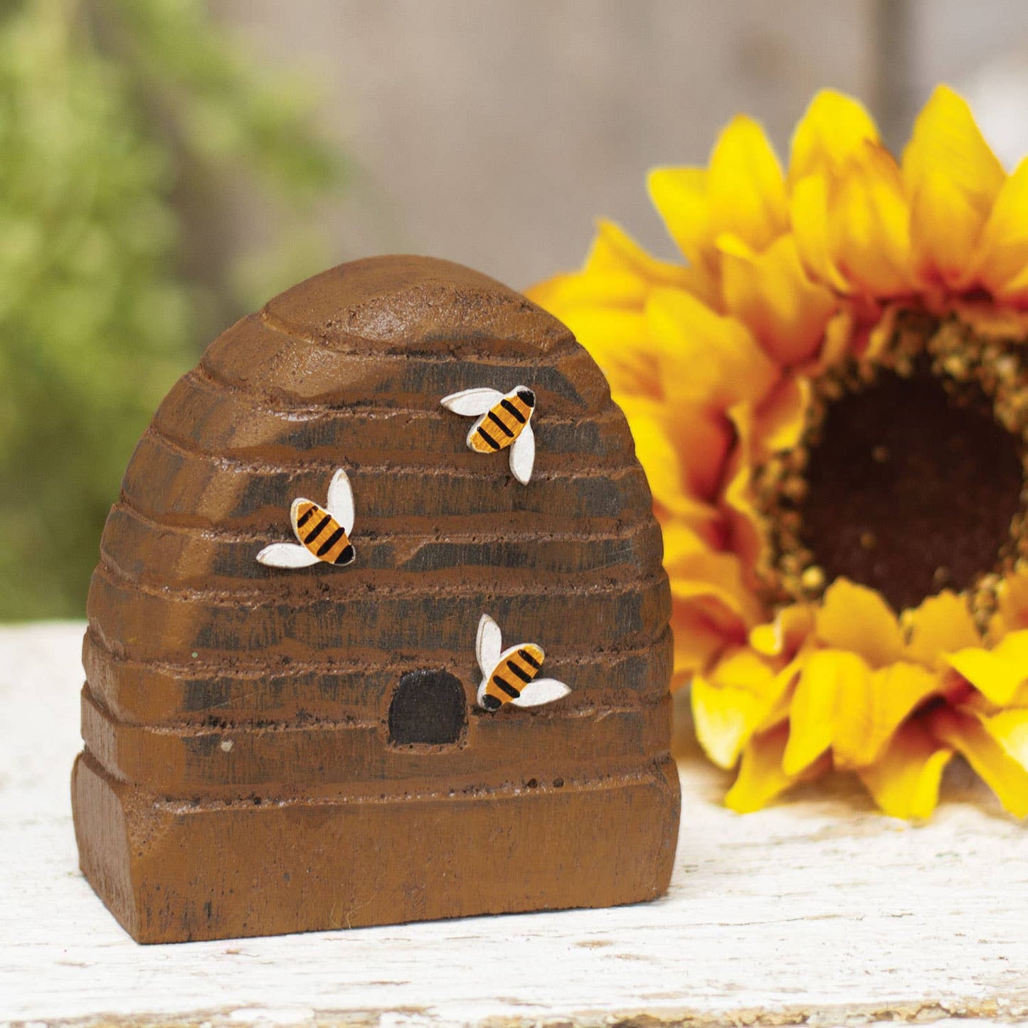 Distressed Wooden Bee Skep