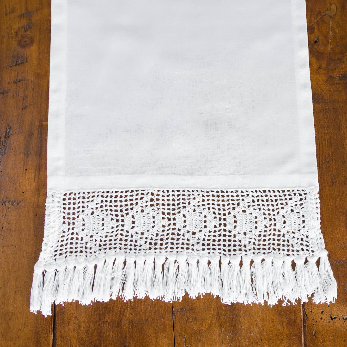 Farmhouse Boho 14x60" Table Runner WHT