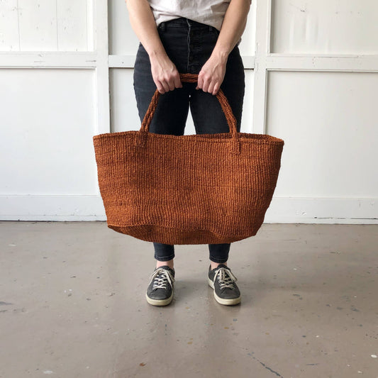 XL Sisal Tote: Rust