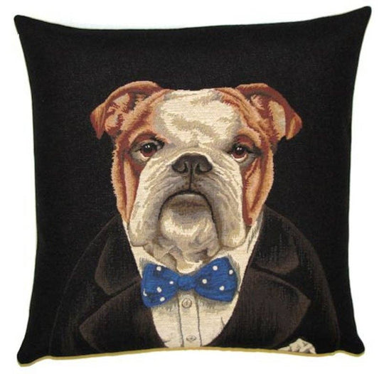 English Bulldog Portrait Cushion Cover 18"