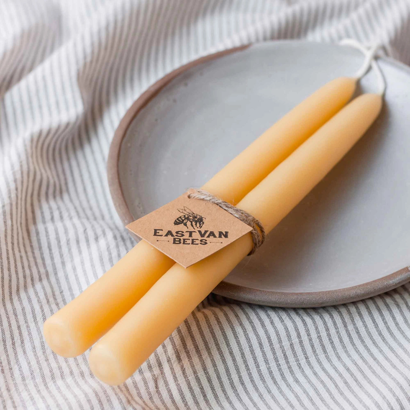 Beeswax Taper Candles Pair 8"