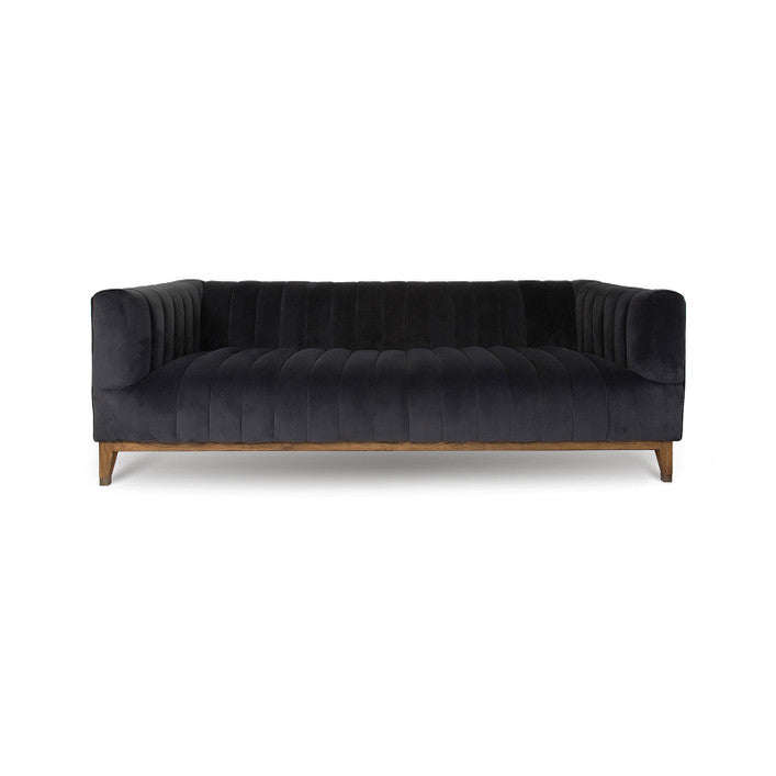 Velvet charcoal sofa