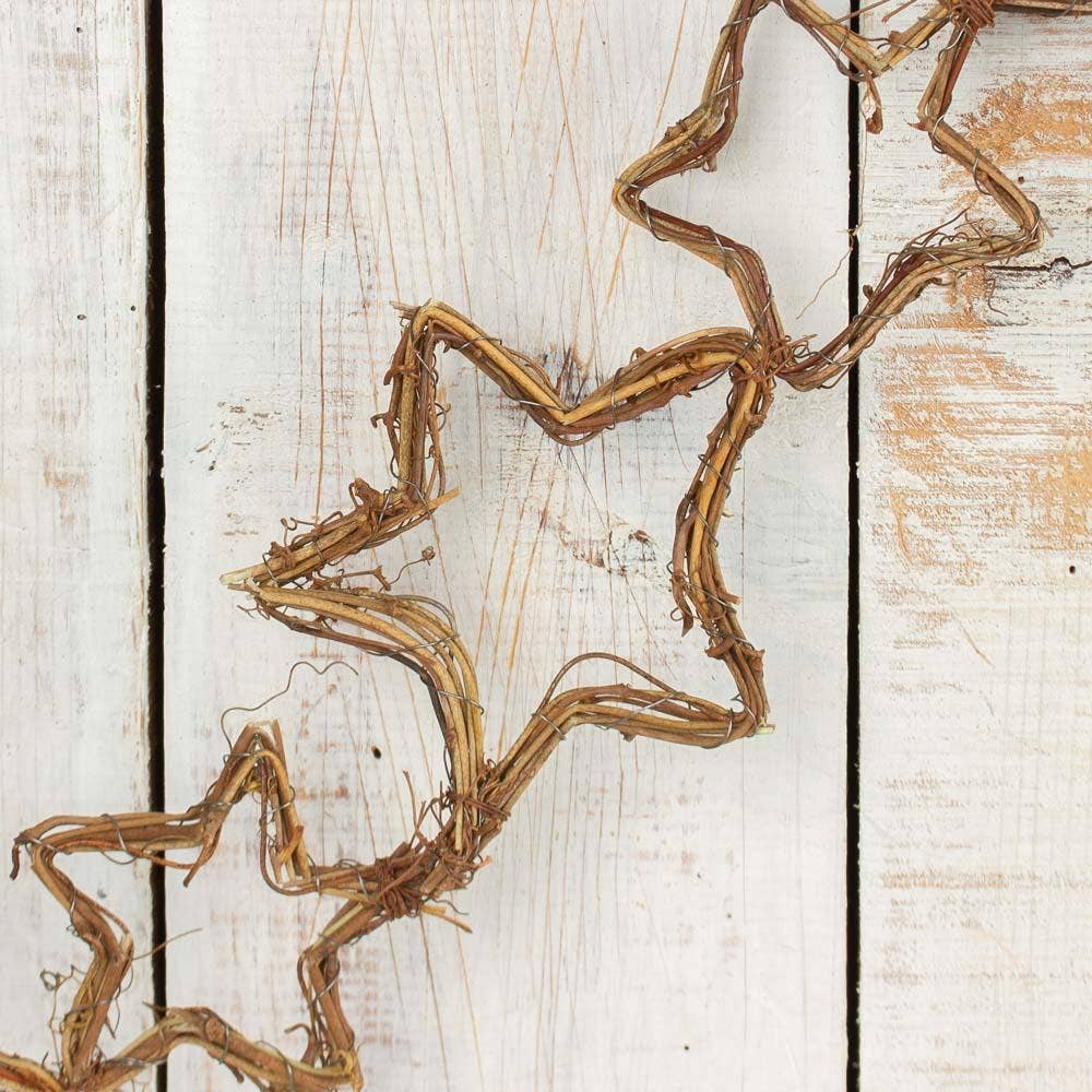 5' Natural Grapevine Stars Chain Garland