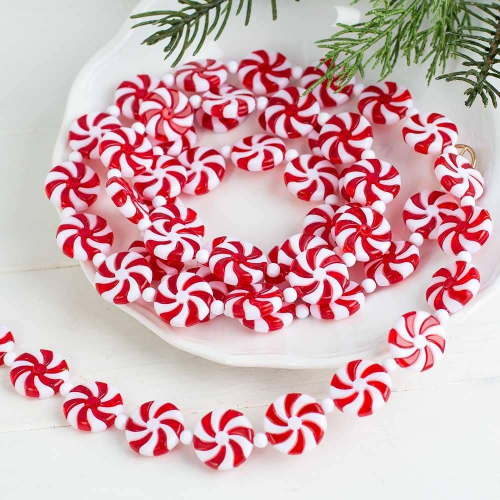 63" Peppermint Candy Christmas Garland