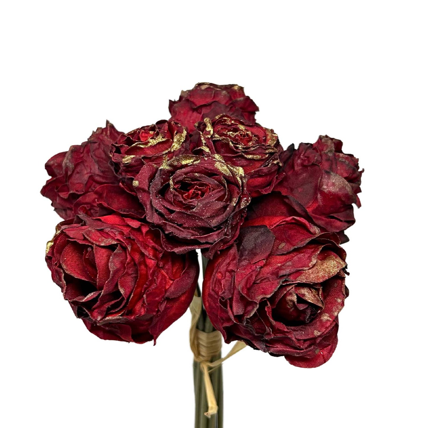 9'' Faux Dried Gold Gilded Rose Bundle