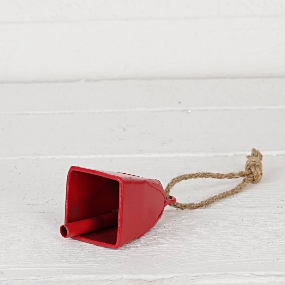 Vintage Red Cow Bell w.loop (2.25inD)