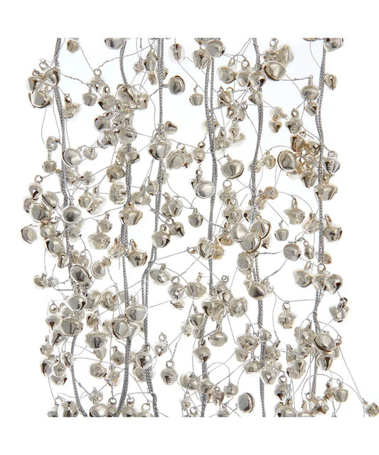 6' metal silver bell twisted garland