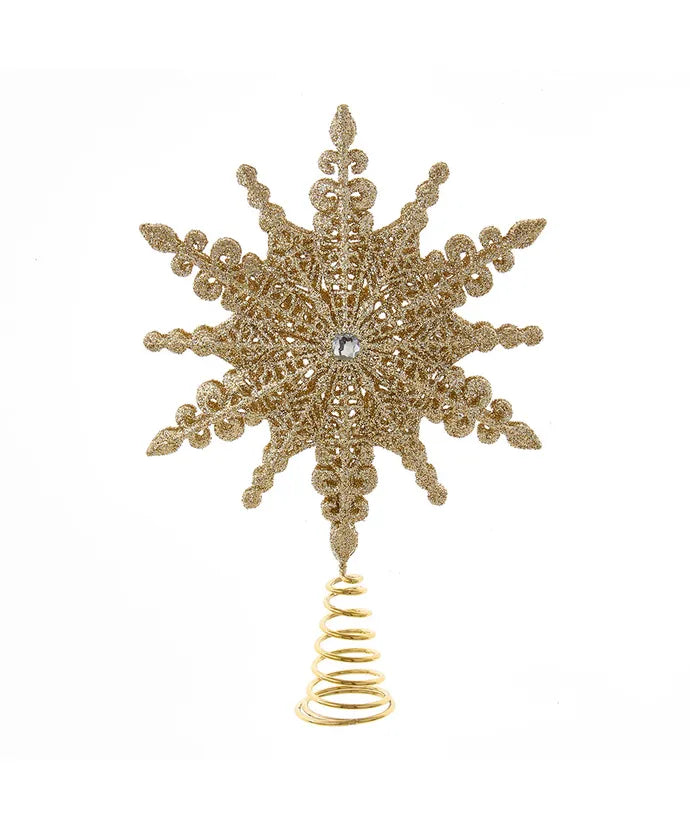 8" champagne gold star tree-topper star