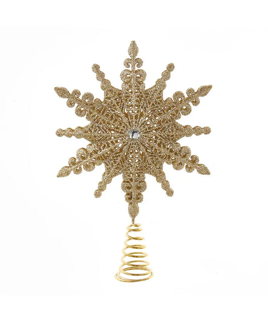 8" champagne gold star tree-topper star