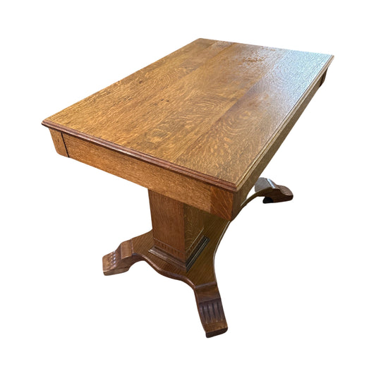 Antique quarter sawn library monastery table