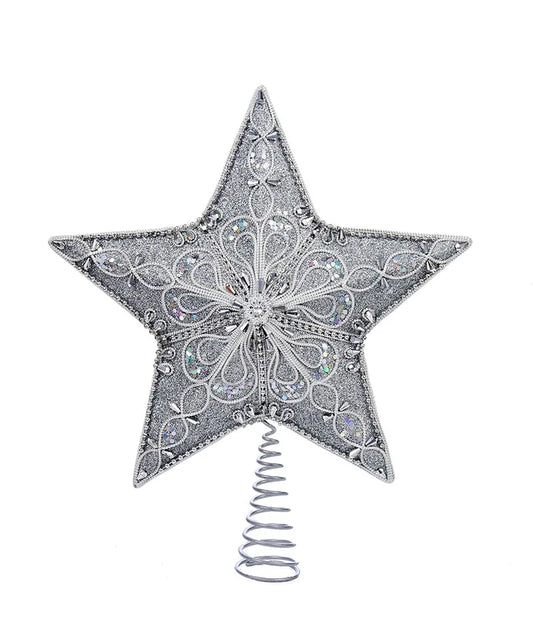 13.5" silver star tree-topper