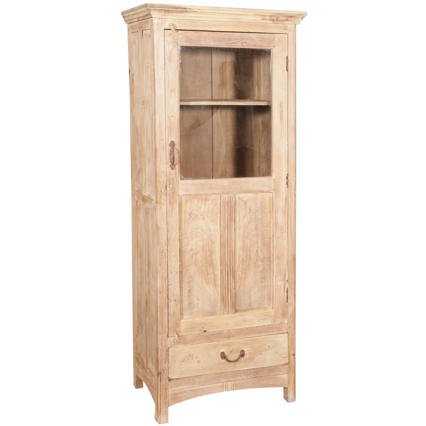 White wood cabinet with glass