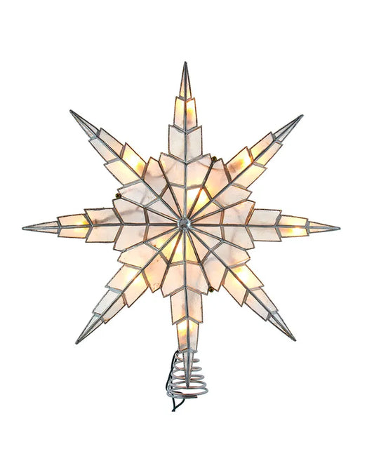 15" capiz silver tree-topper star