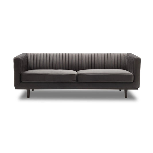 Stone grey velvet sofa