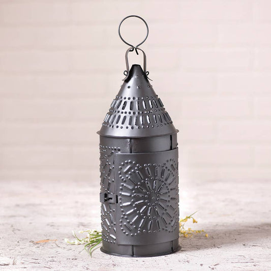 15" Primitive Lantern in Smokey Black