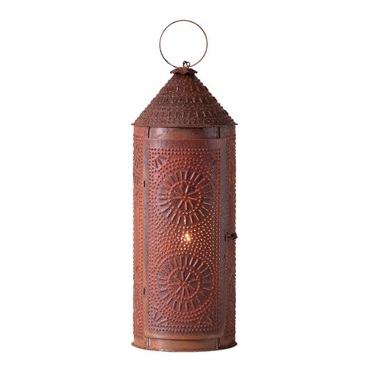 22" Chimney Lantern in Rustic Tin