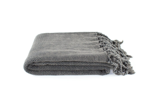 Premium stone washed Turkish towel black