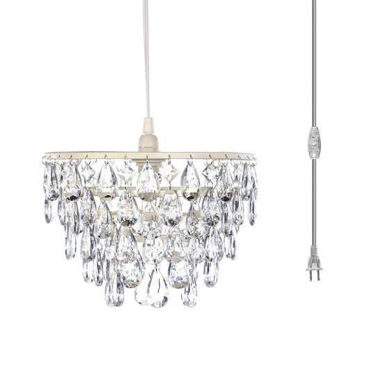 1 light dome clear plug in chandelier