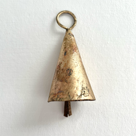 2 1/4" rustic cone shape tin brass finish bell metal striker