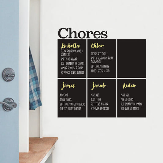 Chores wall decal