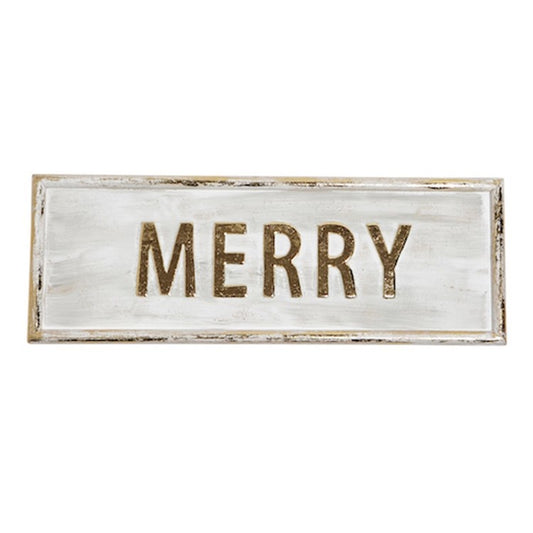 Merry metal sign 8x24"