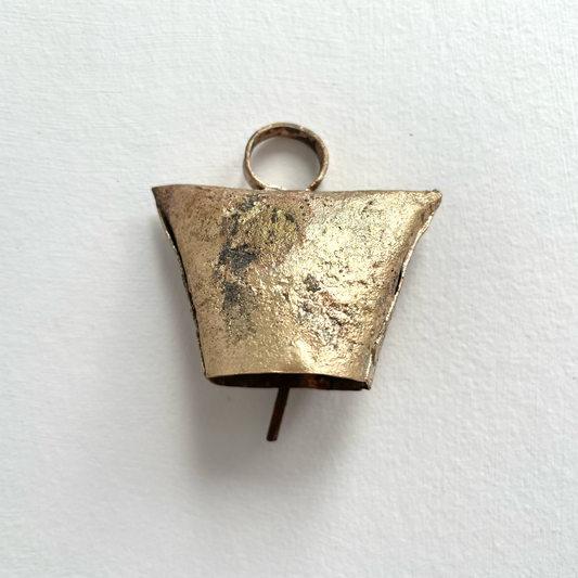 1 1/2” trapezoid shape tin brass finish bell tin striker