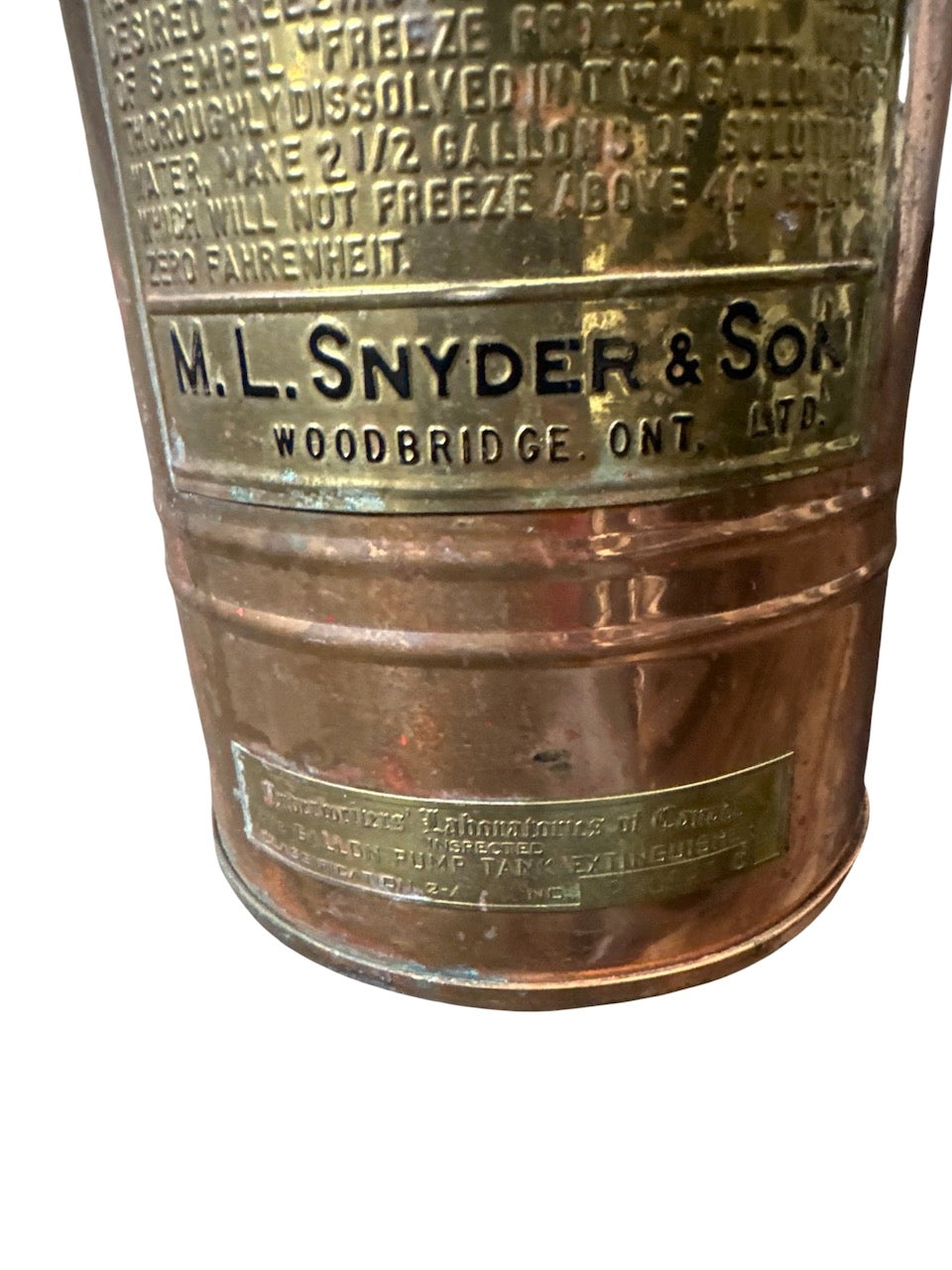 Vintage Stempel 2.5gal copper fire extinguisher
