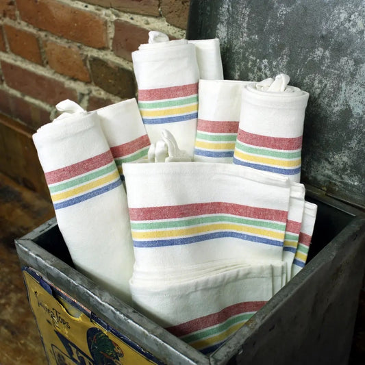 Farmhouse tea towel retro stripe