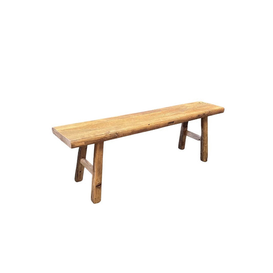 Wooden Bench 48 in, Natural Recyled Elmwood
