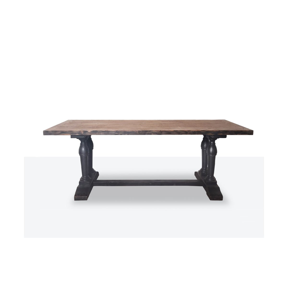 Old pine dining table black