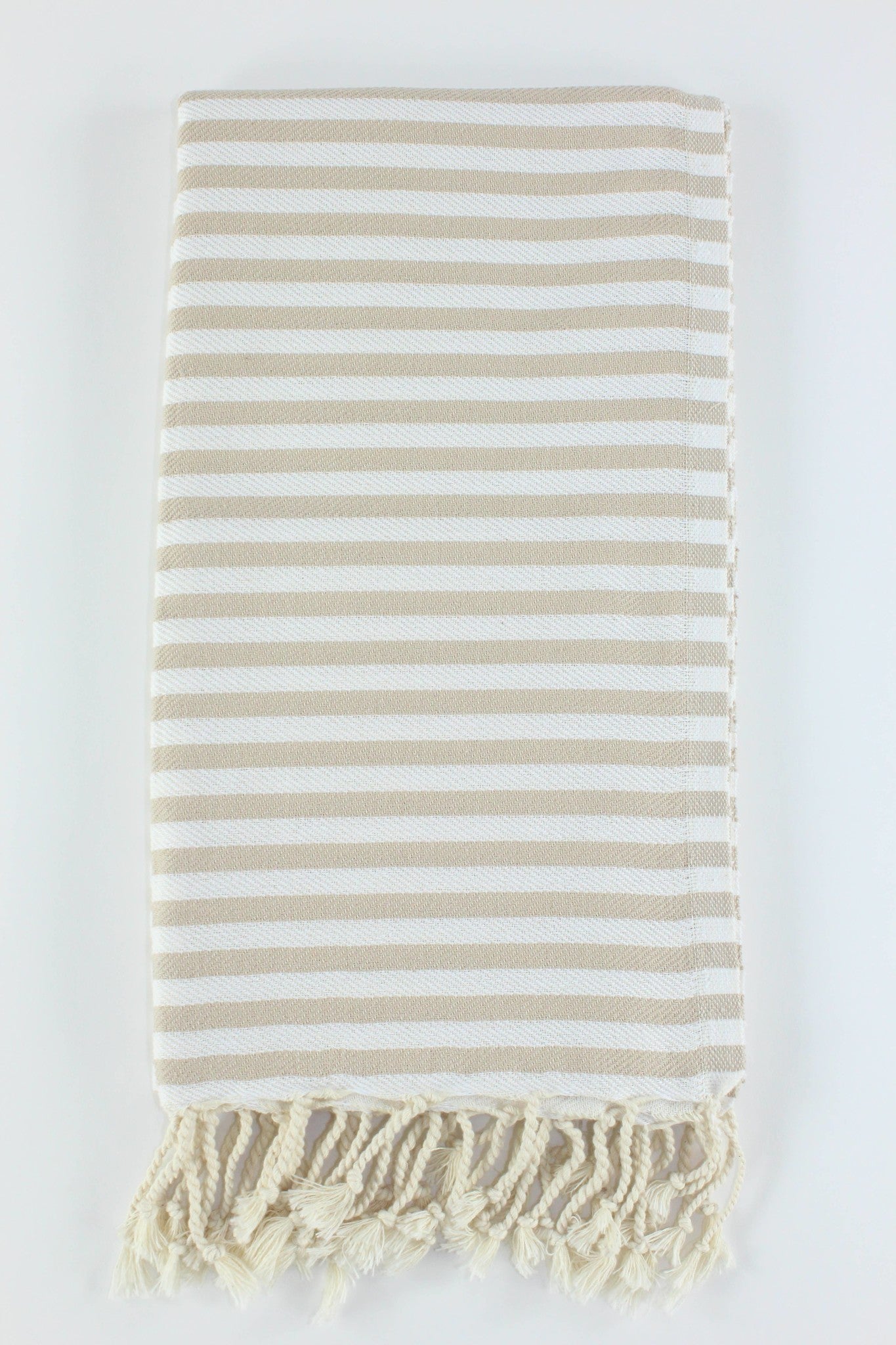 Premium Turkish striped towel beige