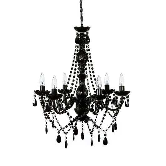 6 light black chandelier