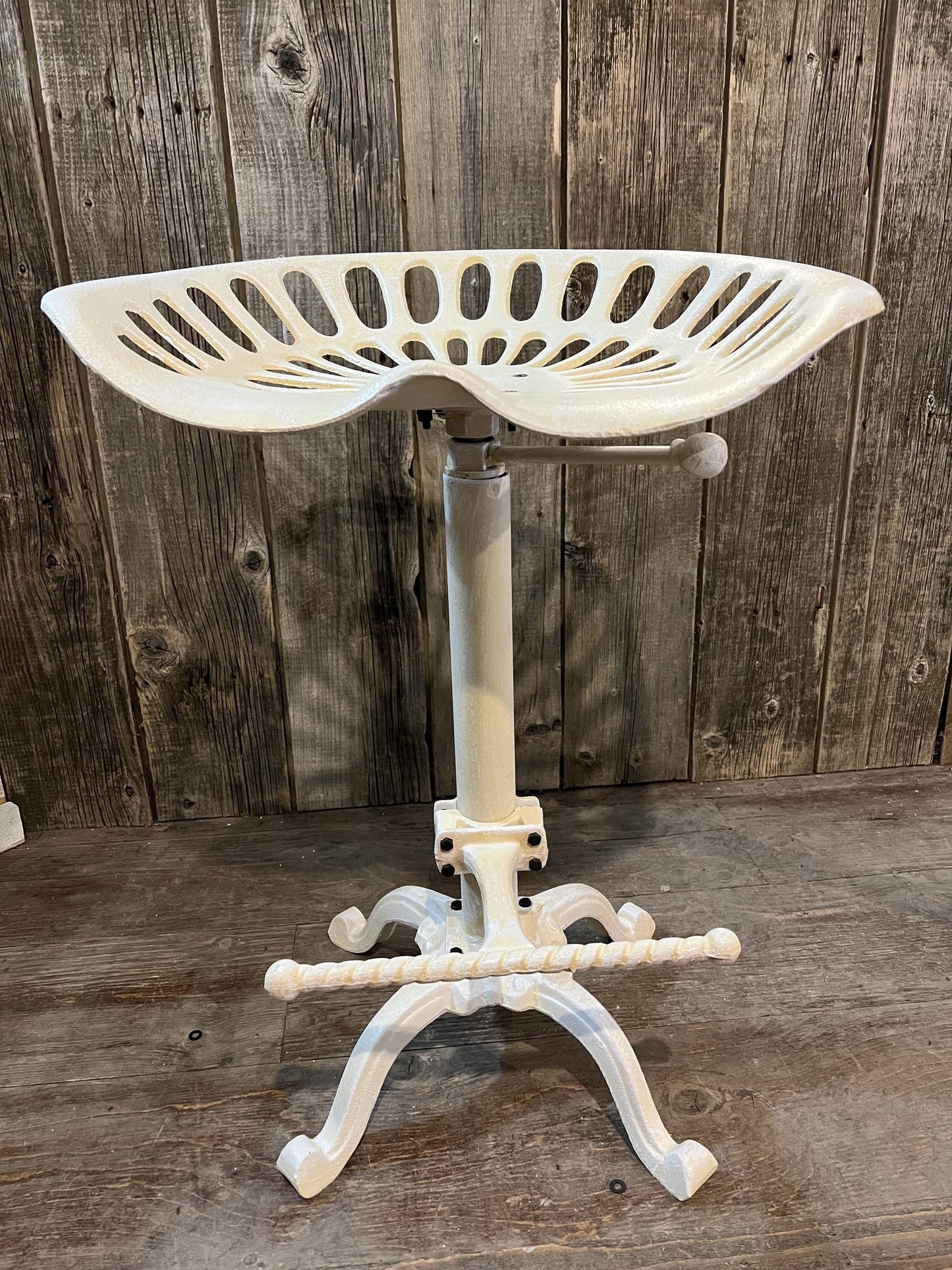 Tractor seat stool white