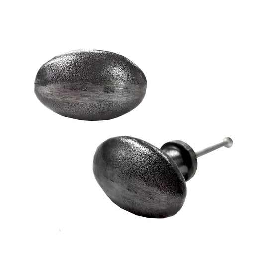 solid oval design knob, antique metal