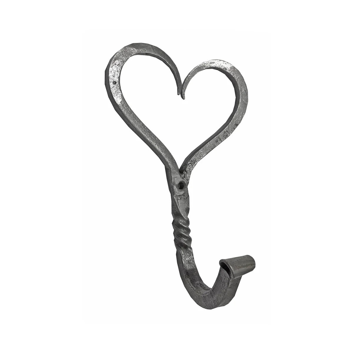 Hand forged heart hook twist