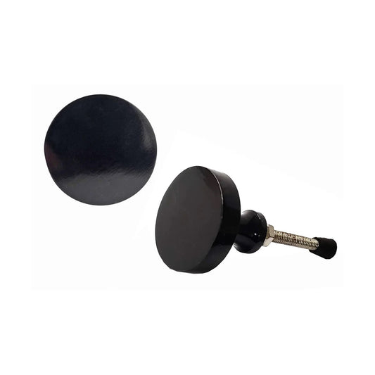 Round black cast iron knob