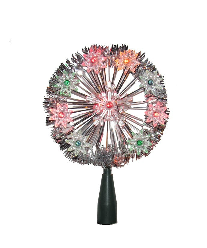 5.5" UL 10-light multicoloured snowflake tree-topper