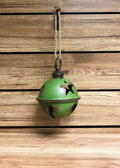 7" antique green jingle bell